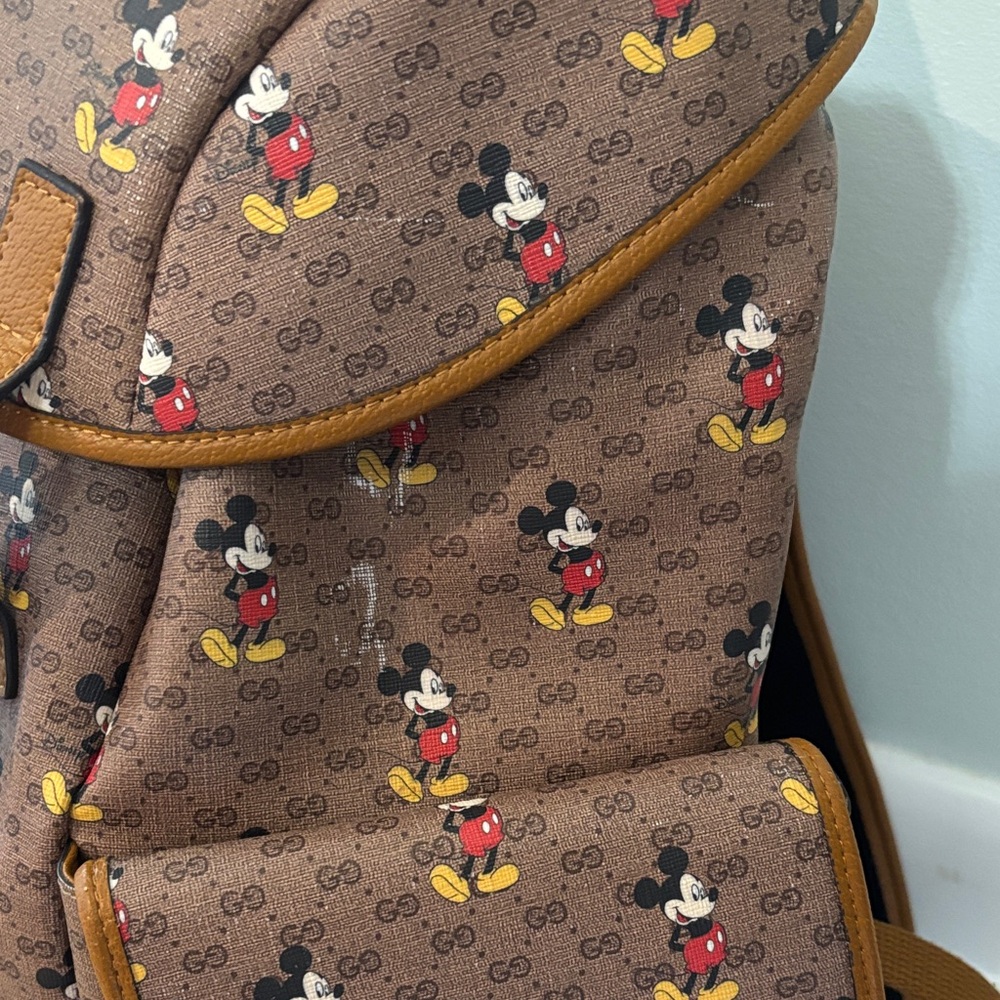 Gucci Brown Mickey Mouse Backpack - Picture 6 of 14